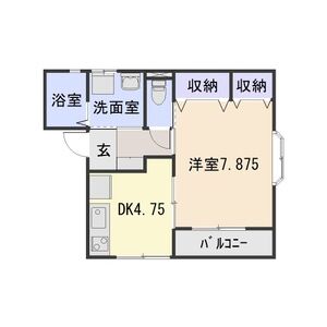 1DK 間取り図