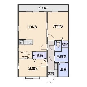 2LDK 間取り図