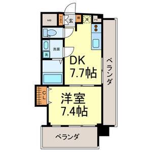 1DK 間取り図