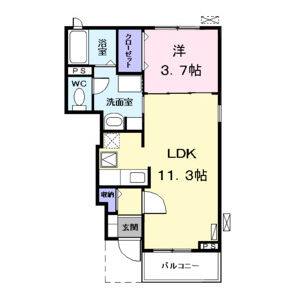 1LDK 間取り図