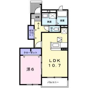 1LDK 間取り図