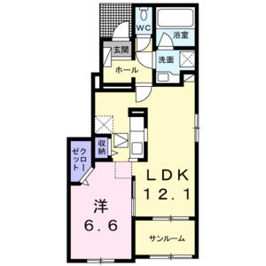 1LDK 間取り図