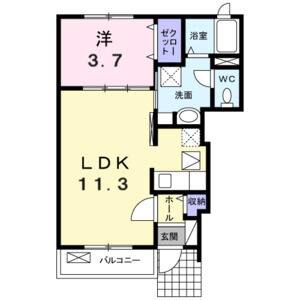 1LDK 間取り図