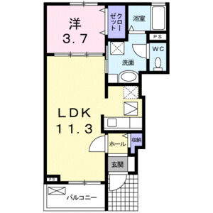 1LDK 間取り図