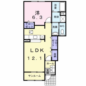 1LDK 間取り図
