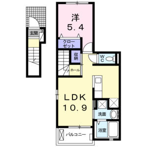 1LDK 間取り図