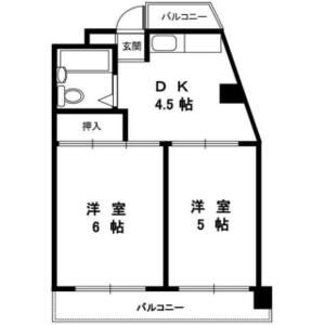 2DK 間取り図