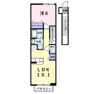 1LDK 間取り図
