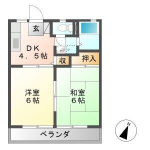 2DK 間取り図