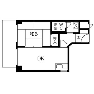 1DK 間取り図