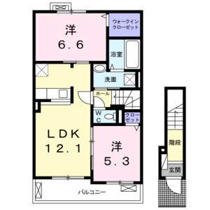 2LDK 間取り図