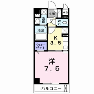1K 間取り図