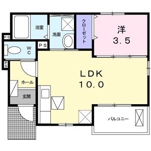 1LDK 間取り図