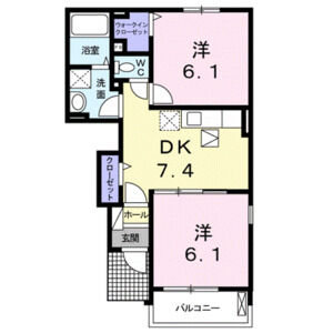2DK 間取り図