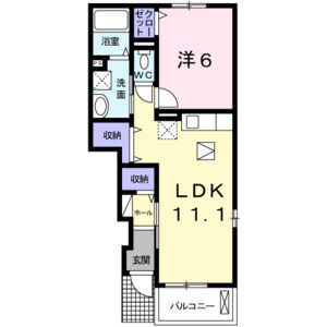 1LDK 間取り図