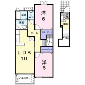 2LDK 間取り図