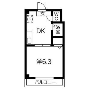 1DK 間取り図