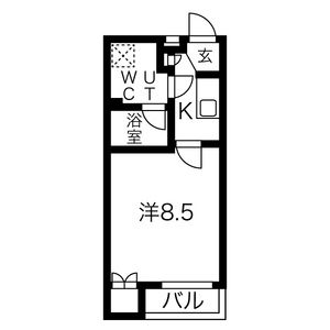 1K 間取り図