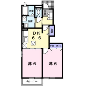 2DK 間取り図