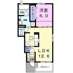 1LDK 間取り図
