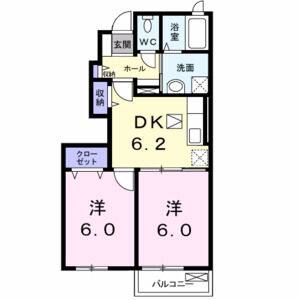 2DK 間取り図
