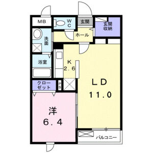 1LDK 間取り図