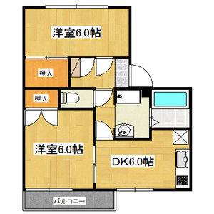 2DK 間取り図