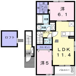 2LDK 間取り図