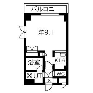 1K 間取り図