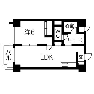 1LDK 間取り図