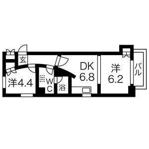 2DK 間取り図