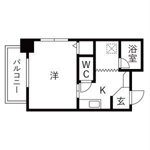 1K 間取り図