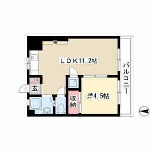 1LDK 間取り図