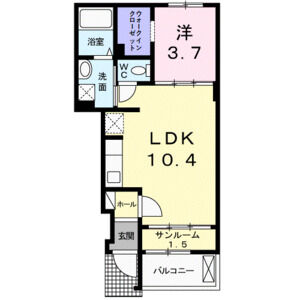 1LDK 間取り図
