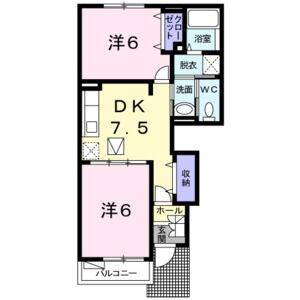 2DK 間取り図