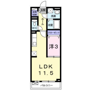 1LDK 間取り図