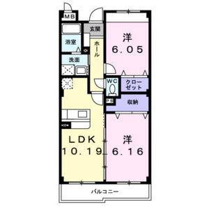 2LDK 間取り図