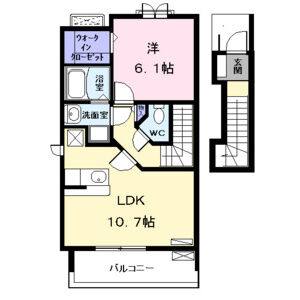 1LDK 間取り図