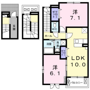 2LDK 間取り図