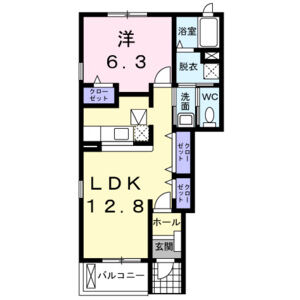 1LDK 間取り図