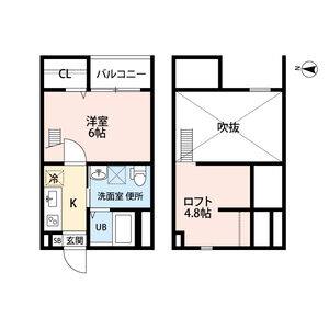 1K 間取り図