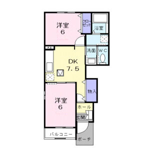 2DK 間取り図