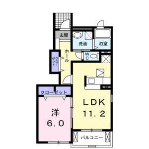 1LDK 間取り図
