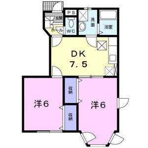 2DK 間取り図