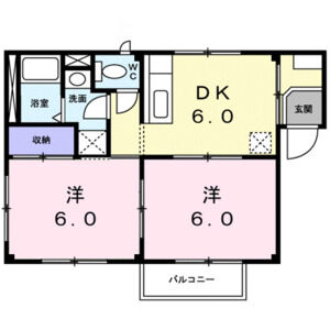 2DK 間取り図