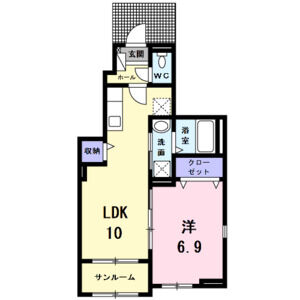 1LDK 間取り図