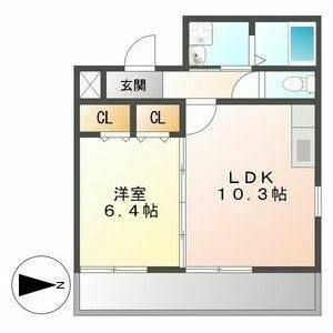 1LDK 間取り図