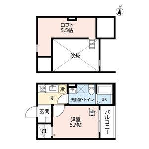 1K 間取り図