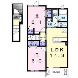 2LDK 間取り図