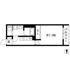 1K 間取り図